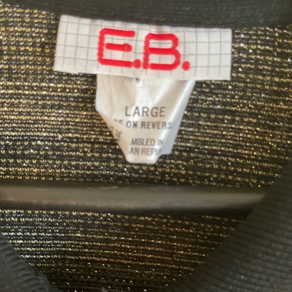 E.B. Vintage Knit Cardigan Sweater Plaid Shimmer Threads Academia Clueless - Picture 4 of 11